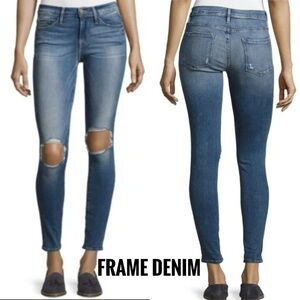 Frame Denim Le Skinny de Jeanne  Distressed Jeans size 29